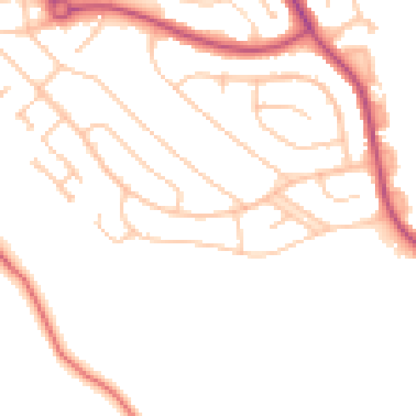 Daytime road noise heatmap for CR0 0AQ