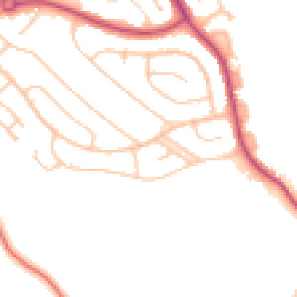Daytime road noise heatmap for CR0 0AU