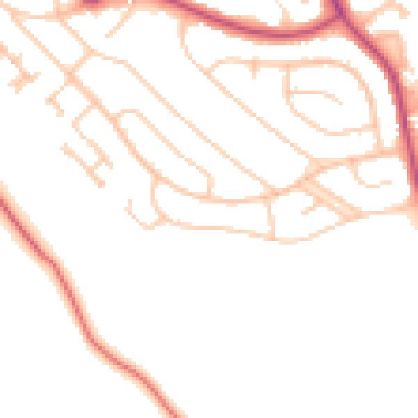 Daytime road noise heatmap for CR0 0AW