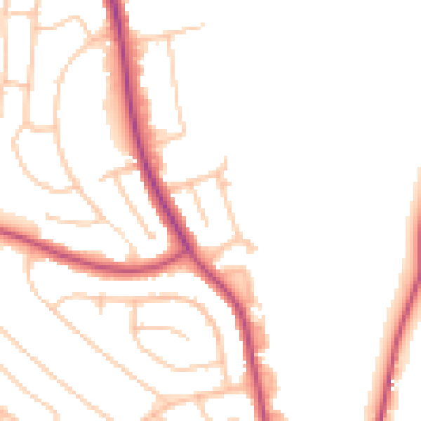 Daytime road noise heatmap for CR0 0AX