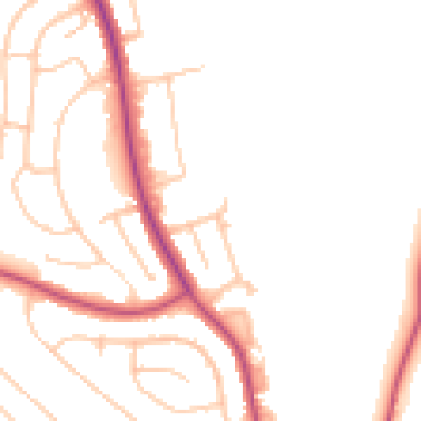 Daytime road noise heatmap for CR0 0AY