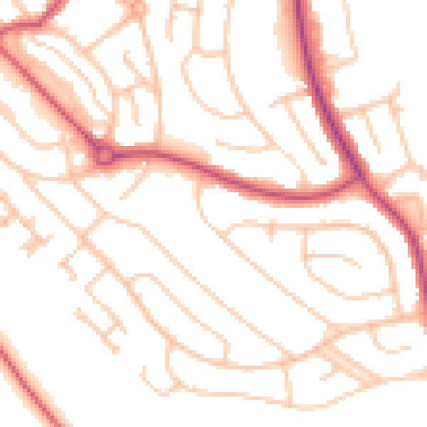 Daytime road noise heatmap for CR0 0BB