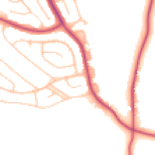Daytime road noise heatmap for CR0 0BG
