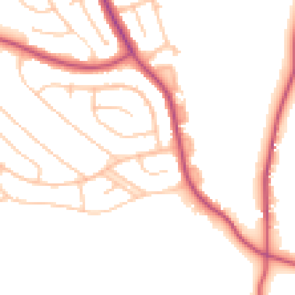 Daytime road noise heatmap for CR0 0BH