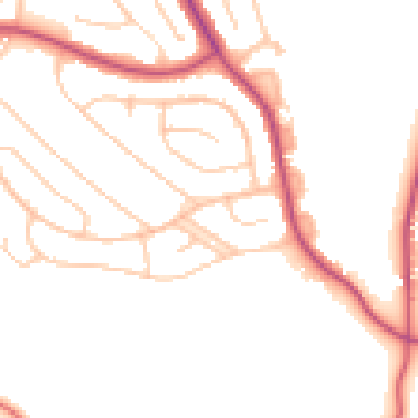 Daytime road noise heatmap for CR0 0BJ