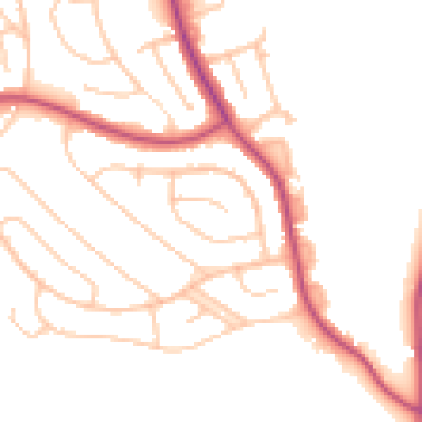 Daytime road noise heatmap for CR0 0BN