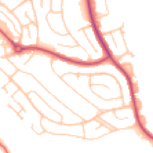 Daytime road noise heatmap for CR0 0BP