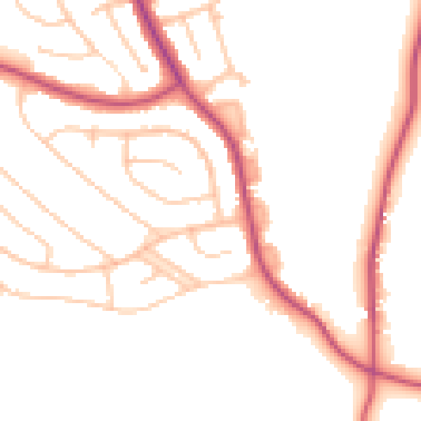 Daytime road noise heatmap for CR0 0BR