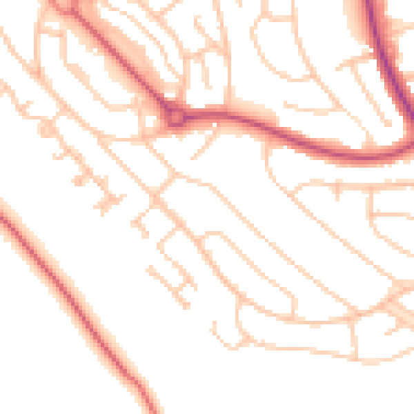 Daytime road noise heatmap for CR0 0BZ
