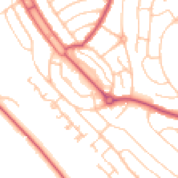 Daytime road noise heatmap for CR0 0DH