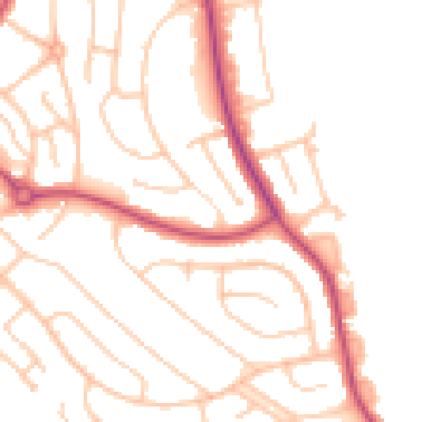 Daytime road noise heatmap for CR0 0EY