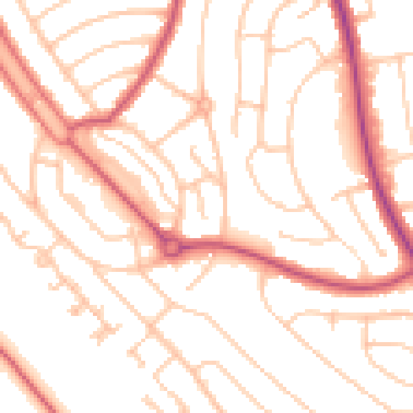 Daytime road noise heatmap for CR0 0HT