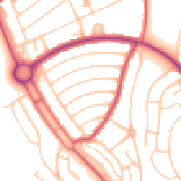 Daytime road noise heatmap for CR0 0NZ