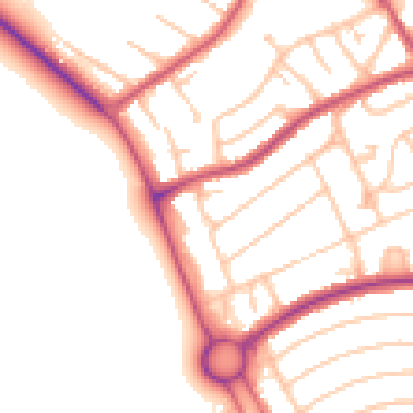 Daytime road noise heatmap for CR0 0QP