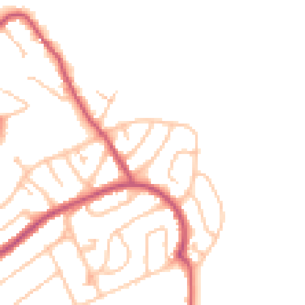 Daytime road noise heatmap for CR0 0RA