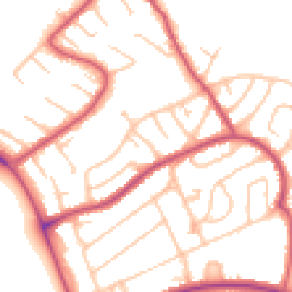 Daytime road noise heatmap for CR0 0RN