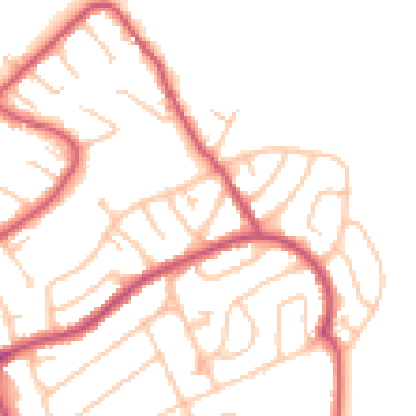 Daytime road noise heatmap for CR0 0RR