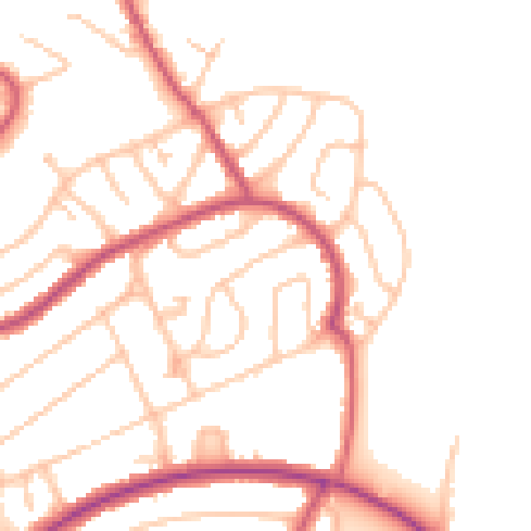 Daytime road noise heatmap for CR0 0RX