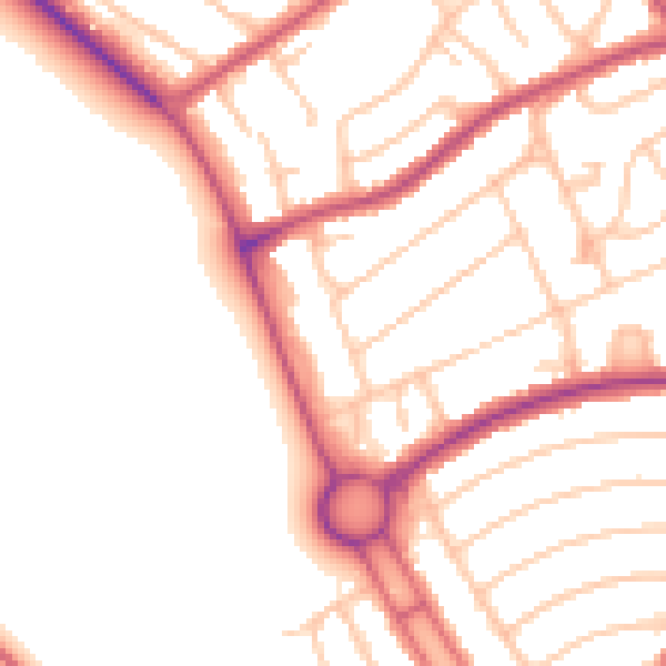 Daytime road noise heatmap for CR0 0TP