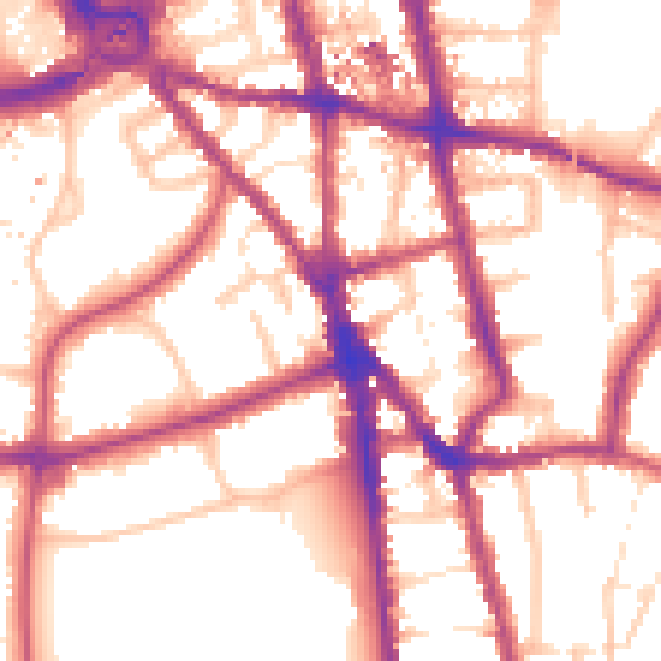 Daytime road noise heatmap for CR0 1DQ