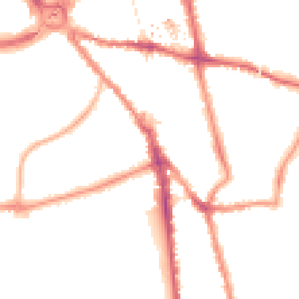 Night-time road noise heatmap for CR0 1DQ