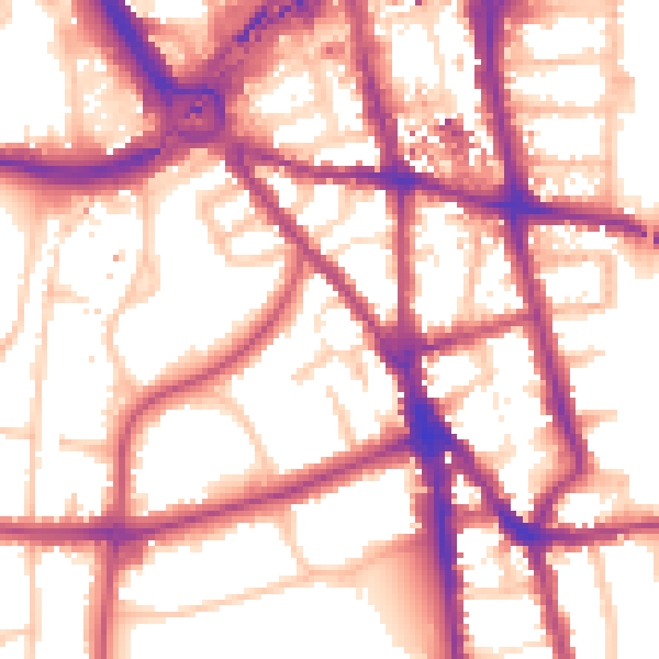Daytime road noise heatmap for CR0 1DS