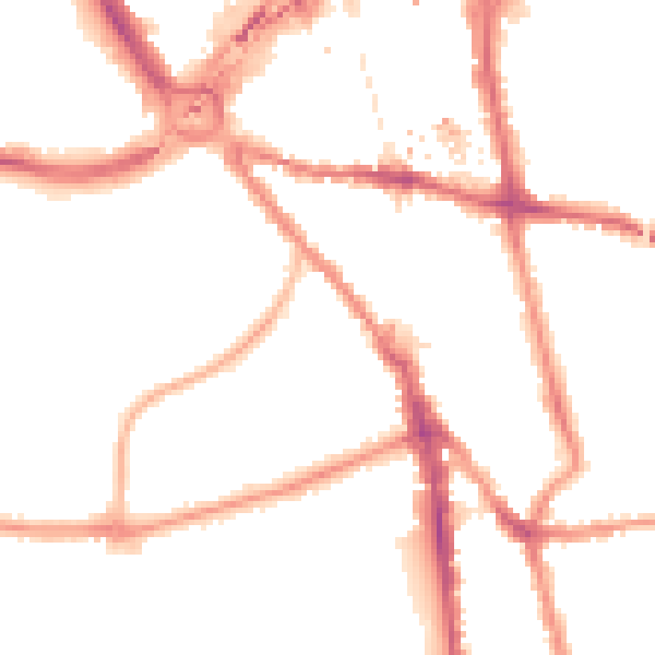 Night-time road noise heatmap for CR0 1DS
