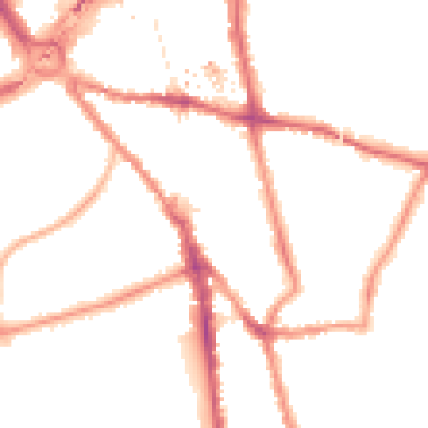 Night-time road noise heatmap for CR0 1EQ