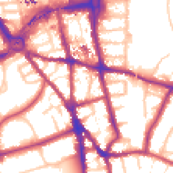 Daytime road noise heatmap for CR0 1ES