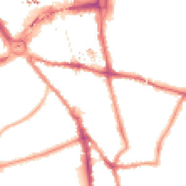 Night-time road noise heatmap for CR0 1ES