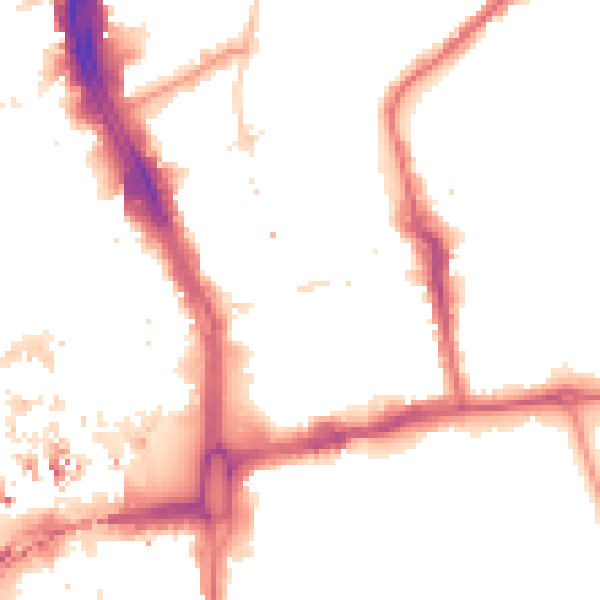 Night-time road noise heatmap for CR0 1GP
