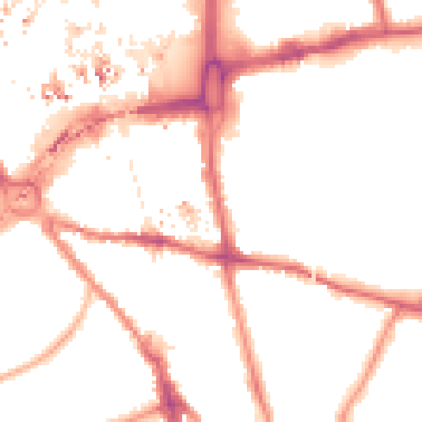 Night-time road noise heatmap for CR0 1JB