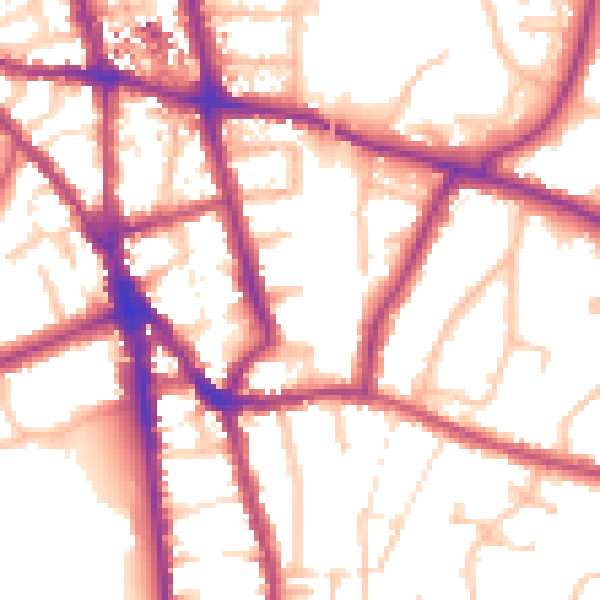 Daytime road noise heatmap for CR0 1JT