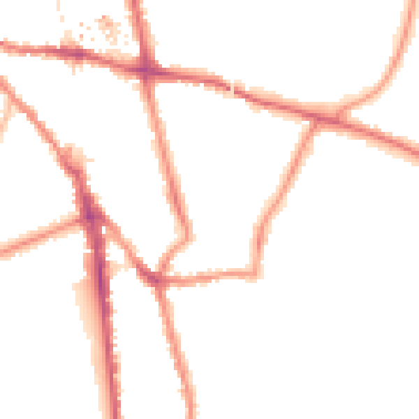 Night-time road noise heatmap for CR0 1JT