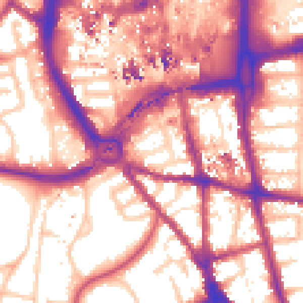 Daytime road noise heatmap for CR0 1SY
