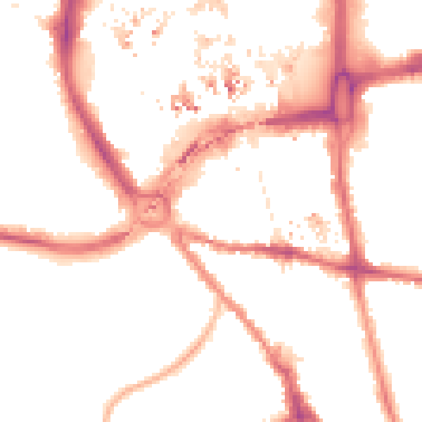 Night-time road noise heatmap for CR0 1SY