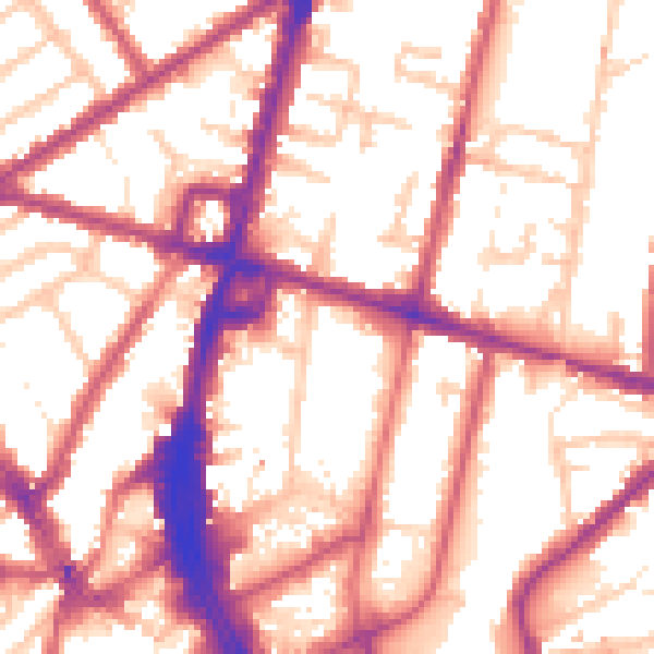 Daytime road noise heatmap for CR0 2AW