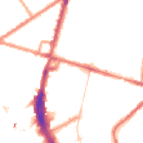 Night-time road noise heatmap for CR0 2AW