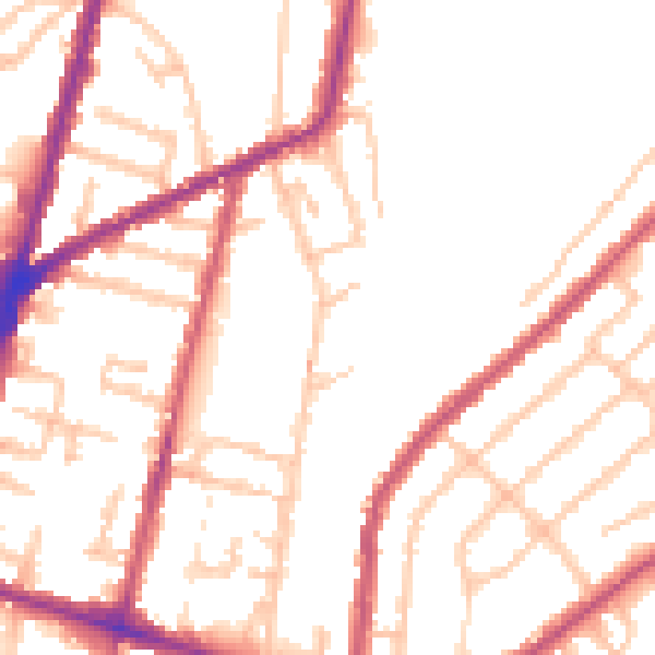 Daytime road noise heatmap for CR0 2DF