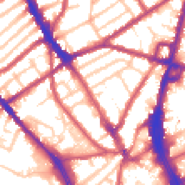 Daytime road noise heatmap for CR0 2TD