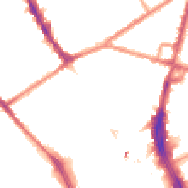 Night-time road noise heatmap for CR0 2TD