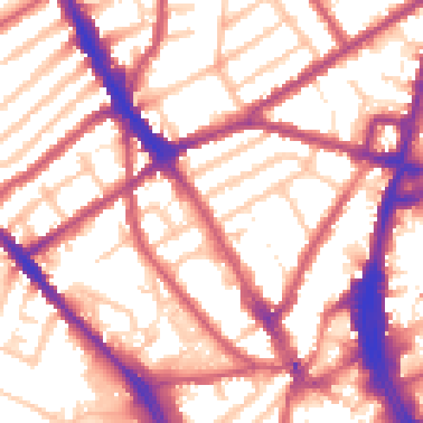 Daytime road noise heatmap for CR0 2TE