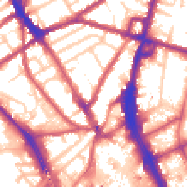 Daytime road noise heatmap for CR0 2UD