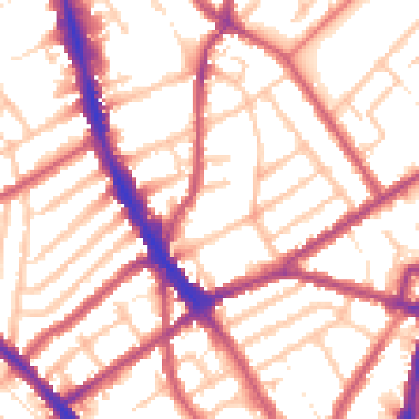Daytime road noise heatmap for CR0 2YR