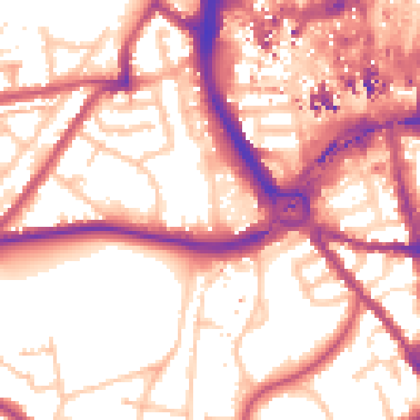 Daytime road noise heatmap for CR0 4BA