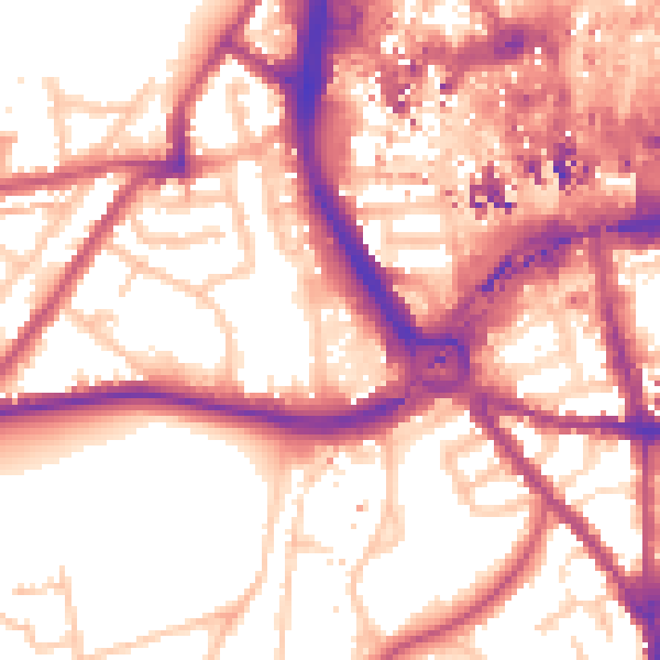 Daytime road noise heatmap for CR0 4BB