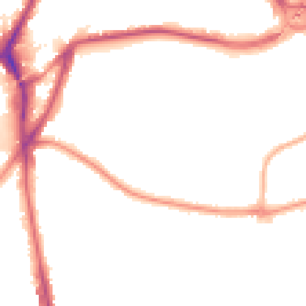 Night-time road noise heatmap for CR0 4DL