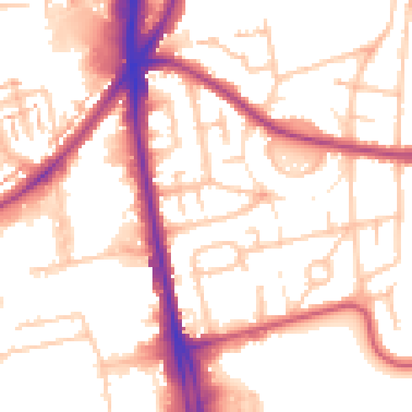 Daytime road noise heatmap for CR0 4DR
