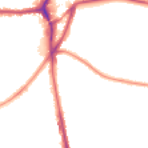 Night-time road noise heatmap for CR0 4DY