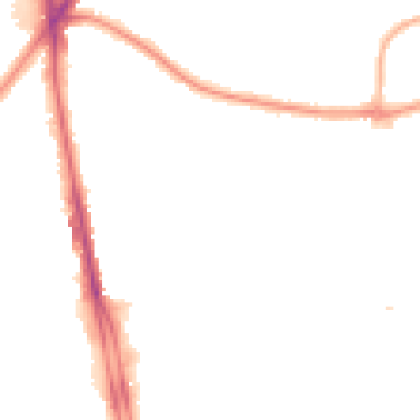 Night-time road noise heatmap for CR0 4EZ